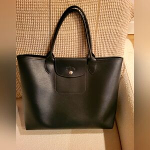Longchamp Le Pliage City L Coated Canvas Tote Black